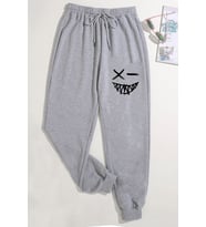Unisex Baskılı Eşofman Altı (Gri)
