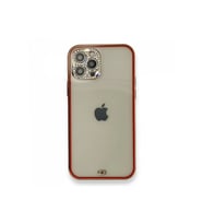 Pilelistore   iPhone 12 Pro Kılıf Liva Taşlı Silikon - Kırmızı