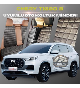 Chery Tiggo 8 & Pro Antrasit Renk Tay Tüyü Cepli & Terletmez Sırtlı Oto Koltuk Minder Seti - Koltuk Koruma Kılıfı (ÖN & ARKA TAM SET)