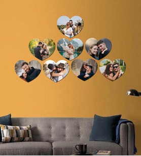 Kişiye Özel 8 Fotoğraflı Kalp Mdf Tablo