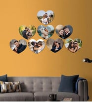 Kişiye Özel 8 Fotoğraflı Kalp Mdf Tablo