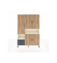 Arges Dolap 10 Raflı 2 Çekmeceli 5 Kapaklı 132x30x195 Aytaşı-Çam/Antrasit