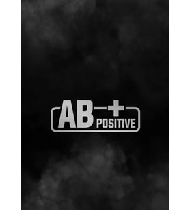 AB + Pozitif Kan Grubu Araba Motorsiklet Etiket Sticker 14CM Beyaz Renk