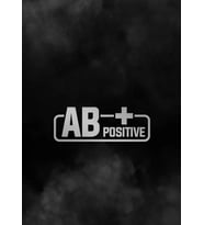 AB + Pozitif Kan Grubu Araba Motorsiklet Etiket Sticker 14CM Beyaz Renk