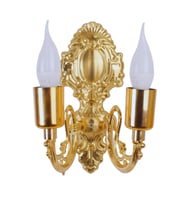 Metal Gold Kaplama Duvar Aplik İki Kollu Klasik Saray Model AP0001 (Altın)