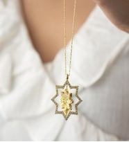 Saklı Takı 925 Ayar Gümüş Çift Taraflı Lotus Çiçeği Dönence Kolye