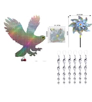 KOVMATİK 3'lü paket KUŞ Uzaklaştırıcı rüzgar gülü,spiral çubuklar,hologram şahin
