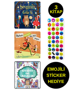 EMOJİLİ  STİCKER HEDİYE  - OKUL ÖNCESİ RESİMLİ KİTAPLAR  - SEVGİNİN GÜCÜ - BABAM - UYKUDAN ÖNCE ...
