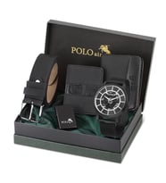 Polo air Kutulu Erkek Saat Spor Çakmak Kemer Cüzdan Kartlık Seti PL-0705E
