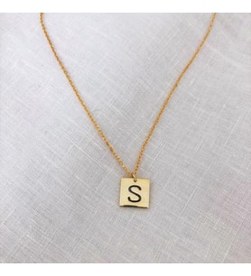 Kişiye Özel 925 Ayar Gümüş Minimal Harf Kolye (Gold)