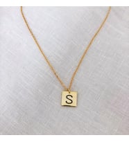 Kişiye Özel 925 Ayar Gümüş Minimal Harf Kolye (Gold)