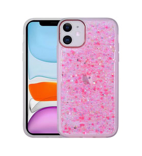 Uyumlu Model Apple iPhone 11 Kılıf Figürlü Desenli Işıltılı Sos Kapak