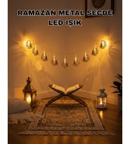 Ay ve Secde Tasarımlı Sıcak Beyaz LED Ramazan Işığı