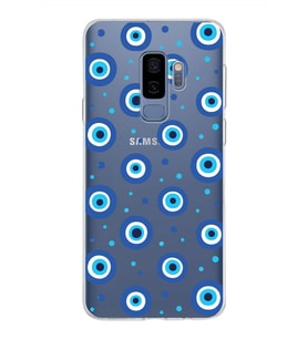 PrintiFy Samsung Galaxy S9 Plus ile Uyumlu 1mm Slim Fit Nazar Boncuğu 1 Baskılı Şeffaf  Kılıf