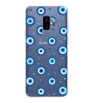 PrintiFy Samsung Galaxy S9 Plus ile Uyumlu 1mm Slim Fit Nazar Boncuğu 1 Baskılı Şeffaf  Kılıf