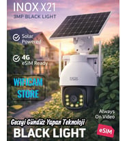 İnox X21 AOV 7/24 4G Solar Kamera Geceyi Gündüz Gösterebilme (Siyah Beyaz)