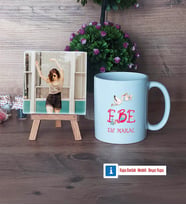 Ebeye Hediye Fotoğraflı Dekoratif Taş, Kupa Bardak Beyaz Hediye Tıp Bayramı Ebeler Günü Hediyesi (Model 1)