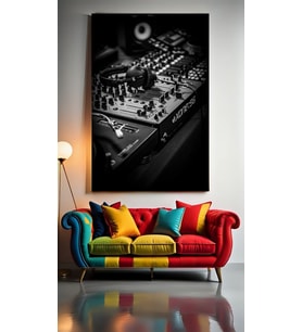 DJ TURNTABLE V3 Ev Duvar Salon Güzellik Salonu Ofis Dükkan Dekarasyon kanvas tablo (Çok Renkli)