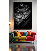 DJ TURNTABLE V3 Ev Duvar Salon Güzellik Salonu Ofis Dükkan Dekarasyon kanvas tablo (Çok Renkli)