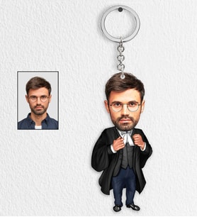 Kişiye Özel Hakim Tasarımlı Karikatür Anahtarlık 3