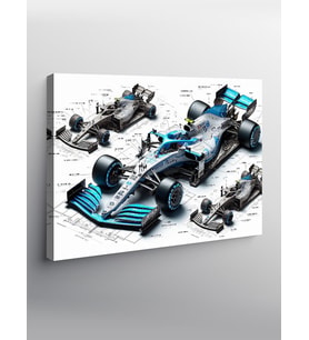 Kanvas Tablo Formula 1 Araç Teknik Çizimi