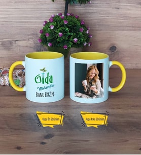 Gıda Mühendisi Kupa Bardak Sarı Fotoğraflı Mühendisler Günü Hediyesi