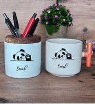 Sevimli Panda Hediye Sepeti Kupa Bardak T Kulplu, Kalemlik Hediyeleri Arkadaşa Doğum Günü Hediyesi (Model 7)