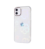 iPhone 11 Kılıf Kamera Çıkıntılı Fosforlu Lazer Tasarım Silikon Flower No3