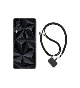 Vivo Y51 Kılıf Silikon Desen Boyun Askılı Prizmalar 1782