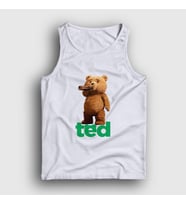 Presmono Unisex Beyaz Drink Ayı Teddy Bear Atlet 305968tt