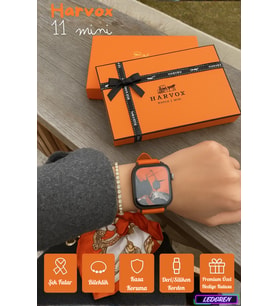 Harvox Watch 11 Mini Kadınlara Özel Premium Hediye Paketli Akıllı Saat Fular ve Bileklikli