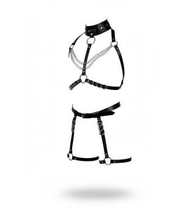 Mulvxbrf Brf02 Siyah Harness Takım Zincir Ve Halka Detaylı Boyunluklu - Brf1081 (Mulvix)
