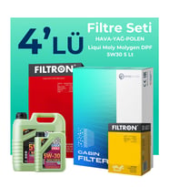 Filtron Citroen DS3 1.6 VTI Benzinli Filtre Bakım Seti Liqui Moly Motor Yağlı (2009-2016) 4 Lü