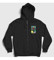 Presmono Unisex Siyah Season 2 Smiling Friends Fermuarlı Kapüşonlu Sweatshirt 534000tt