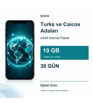 Turks ve Caicos Adaları eSIM İnternet Paketi 10 GB 30 Gün