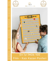 #Sinema Sinema Tutkunu Hediye Dekoratif İnteraktif Kült Liste IMDb 100 Film Kazı Kazan Posteri