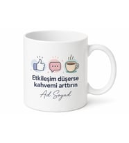 Sosyal Medya Yöneticisine Hediye Bol Etkileşimli Esprili Kupa Bardak