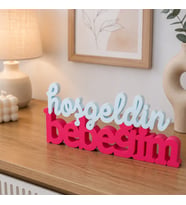 Dekoratif Hoşgeldin Bebeğim Masa Üstü Yazı Bebek Karşılama Süsü