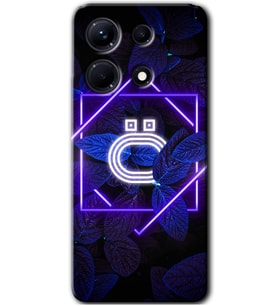 İnfinix Note 30 Pro Kılıf HD Desen Baskılı Kılıf - Dark Neon Yaprak Ö Harfi