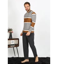 Giyim Erkek Uzun Kol Penye Pijama Takım