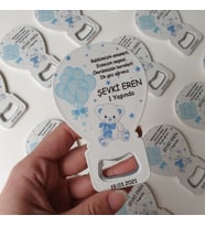 25 Adet Mavi Balon ve Ayıcık Tasarımıyla Balon Magnet Açacak Hoşgeldin Yenidoğan ve Yaş Magnet