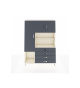 Arges Gardrop 7 Raflı 4 Çekmeceli 3 Kapaklı 132x30x195 Aytaşı-Antrasit