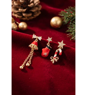 Christmas Koleksiyonu Zirkon Taşlı Yılbaşı Küpe 5886