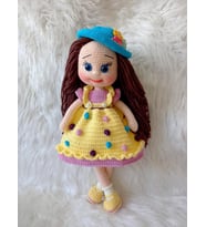 Mavi Şapkalı Çitlembik Bebek Amigurumi Organik Oyuncak