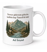 Tunceli Memleket Temalı Kişiye Özel Baskılı Kupa Bardak Hediye