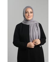 Gri Pratik Hazır Geçmeli Şal Viskon Önü Süngerli Penye Şal 2202_15