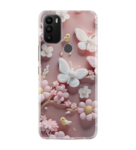 GM 21 Plus Kılıf HD Resim Baskılı Pembe Kelebekler StKd -088