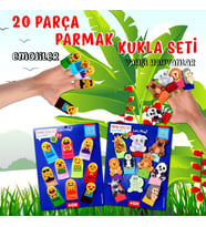 2 Set - 20 Parça Tox Emojiler ve Vahşi Hayvanlar Parmak Kukla T106 T782