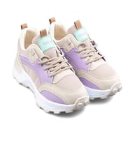 LAMBIRLENT 9927 Bayan Sneaker Spor Ayakkabı KREM_KUM_LİLA (Krem-Lila)