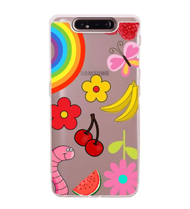 PrintiFy Samsung Galaxy A80 ile Uyumlu Water Color 5  Kamera Korumalı Şeffaf  Kılıf